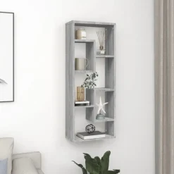 vidaXL Wandregal Grau Sonoma 36x16x90 cm Holzwerkstoff