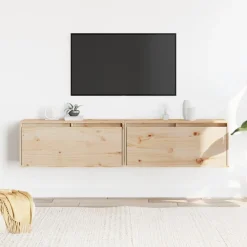 vidaXL Wandschränke 2 Stk. 80x30x35 cm Massivholz Kiefer