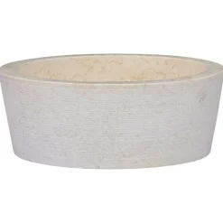 vidaXL Waschbecken Creme Ø40x15 cm Marmor