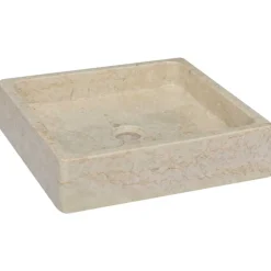 vidaXL Waschbecken Creme 40x40x10 cm Marmor