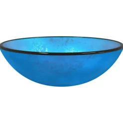 vidaXL Waschbecken Hartglas 42x14 cm Blau