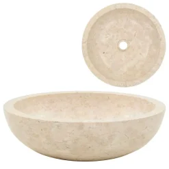 vidaXL Waschbecken 40x12 cm Marmor Creme