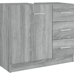vidaXL Waschbeckenschrank Grau Sonoma 63x30x54 cm Holzwerkstoff