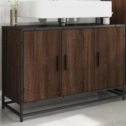 vidaXL Waschbeckenunterschrank Braun Eichen-Optik 90x33x60 cm