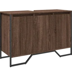 vidaXL Waschbeckenunterschrank Braun Eichen-Optik 91x35x60 cm