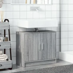 vidaXL Waschbeckenunterschrank Grau Sonoma 63x29x55 cm Holzwerkstoff