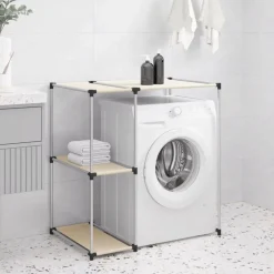 vidaXL Waschmaschinenregal Creme 87x55x90,5 cm Eisen