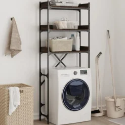 vidaXL Waschmaschinenregal Braun Eichen-Optik 67x25x163 cm