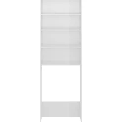 vidaXL Waschmaschinenschrank Hochglanz-Weiß 64x24x190 cm