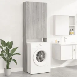 vidaXL Waschmaschinenschrank Grau Sonoma 64x25,5x190 cm