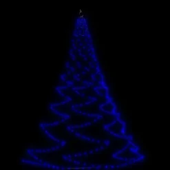 vidaXL Weihnachtsbaum an der Wand mit Metallhaken 260 LED Blau 3 m