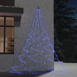 vidaXL Weihnachtsbaum an der Wand mit Metallhaken 260 LED Blau 3 m