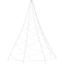 vidaXL Weihnachtsbaum an der Wand mit Metallhaken 260 LED Blau 3 m