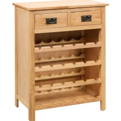 vidaXL Weinschrank 72x32x90 cm Massivholz Eiche