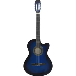 vidaXL Westerngitarre Cutaway mit Equalizer und 6 Saiten Blau