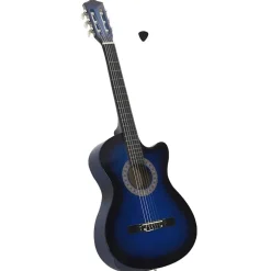vidaXL Westerngitarre Cutaway mit 6 Saiten Blau-Schattiert 38"
