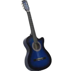 vidaXL Westerngitarre Cutaway mit 6 Saiten Blau-Schattiert 38"