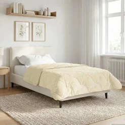 vidaXL Winterbettdecke Creme 140 x 200 cm Mikrofaser und Teddy-Fleece