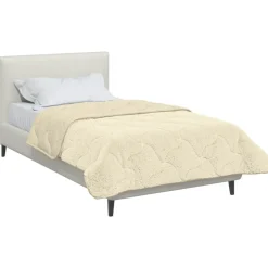 vidaXL Winterbettdecke Creme 140 x 200 cm Mikrofaser und Teddy-Fleece