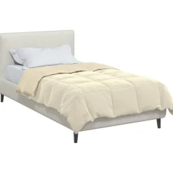 vidaXL Winterbettdecke Gepolstert Creme 135 x 200 cm Mikrofaser