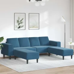vidaXL Wohnzimmer Couch 3 pcs Blau 250 x 188 x 76 cm