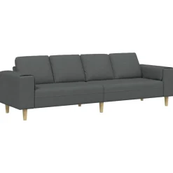 vidaXL Wohnzimmer Couch Dunkelgrau 250 x 77 x 76 cm Polyester