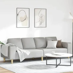vidaXL Wohnzimmer Couch Wolkengrau 250 x 77 x 76 cm Polyester