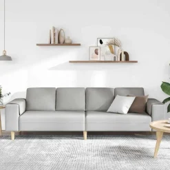 vidaXL Wohnzimmer Couch Wolkengrau 250 x 77 x 76 cm Polyester