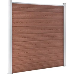 vidaXL WPC Zaun-Set 5 Quadrate + 1 Schräge 965x186 cm Braun