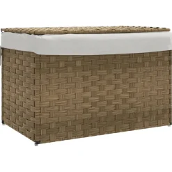vidaXL Wäschekorb mit Deckel 55,5x35x34 cm Poly Rattan