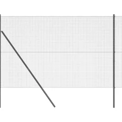vidaXL Zaunpfosten Grau 50 x 1,5 m (12 x 12 mm Maschen) Stahl und PVC