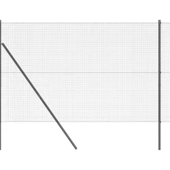 vidaXL Zaunpfosten Grau 50 x 1,4 m (16 x 16 mm Gewebe) Stahl und PVC