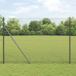 vidaXL Zaunpfosten Grau 50 x 1,4 m (16 x 16 mm Gewebe) Stahl und PVC