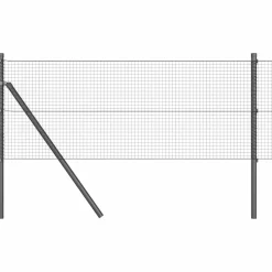 vidaXL Zaunpfosten Grau 50 x 0,8 m (19 x 19 mm Maschen) Stahl und PVC