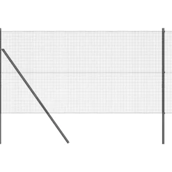 vidaXL Zaunpfosten Grau 50 x 1,4 m (12 x 12 mm Netz) Stahl und PVC
