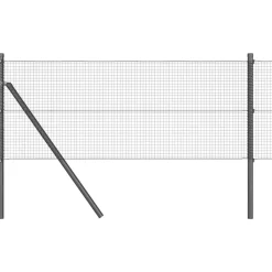 vidaXL Zaunpfosten Grau 50 x 0,8 m (16 x 16 mm Maschen) Stahl und PVC
