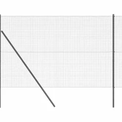 vidaXL Zaunpfosten Grau 50 x 1,4 m (Masche 19 x 19 mm) Stahl und PVC