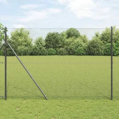 vidaXL Zaunpfosten Grau 50 x 1,4 m (Masche 19 x 19 mm) Stahl und PVC