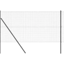 vidaXL Zaunpfosten Grau 50 x 1,2 m (25 x 25 mm Gitter) Stahl und PVC