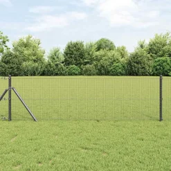 vidaXL Zaunpfosten Grau 50 x 0,6 m (25 x 25 mm Maschen) Stahl und PVC