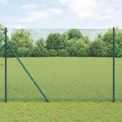 vidaXL Zaunpfosten Grün 50 x 1,5 m (12 x 12 mm Maschen) Stahl und PVC