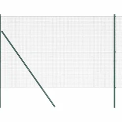 vidaXL Zaunpfosten Grün 50 x 1,5 m (16 x 16 mm Maschen) Stahl und PVC
