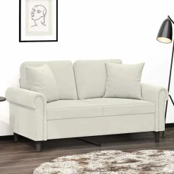 vidaXL Zierkissen 2 Stk. Creme 40x40 cm Samt