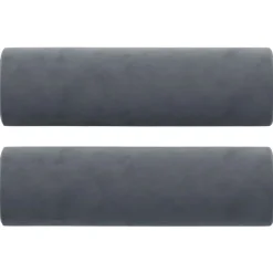 vidaXL Zierkissen 2 Stk. Dunkelgrau Ø15x50 cm Samt