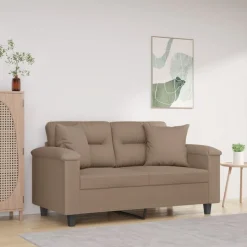 vidaXL Zierkissen 2 Stk. Taupe 40x40 cm Mikrofasergewebe