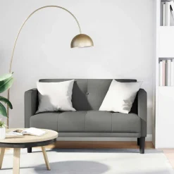 vidaXL Zweisitzer-Sofa Dunkelgrau 111 cm Stoff