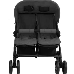 vidaXL Zwillingskinderwagen Dunkelgrau Stahl