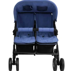 vidaXL Zwillingskinderwagen Marineblau Stahl