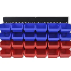 Werkstattboxen für die Wand Blau und Rot (2 Aufbewahrungseinheiten)