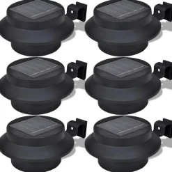 6x Außenlampe Sonnenlichtset Zaunlicht Schwarz